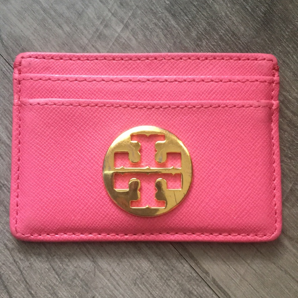 💯% Auth TORY BURCH pink card holder